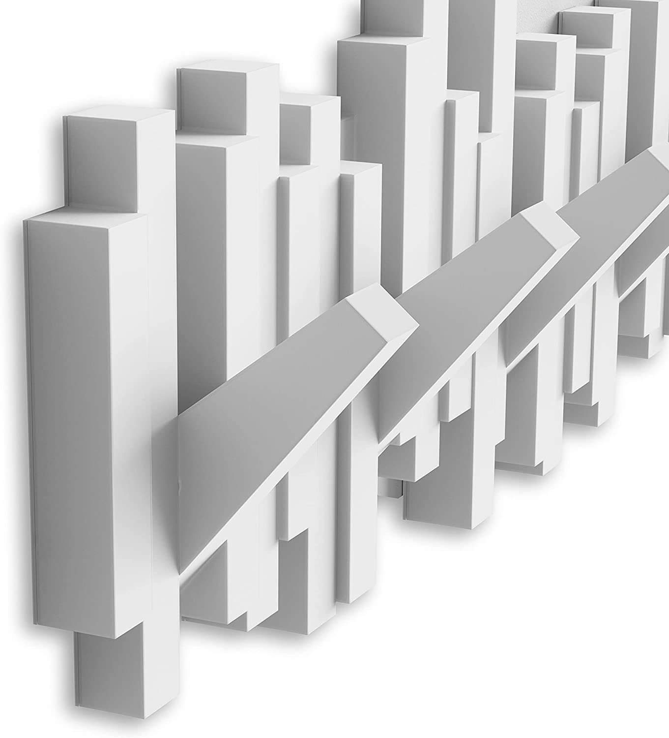 Umbra Garderobenleiste STICKS Multi HOOK platzsparende Garderobenleiste mit 5 Haken, 5 bewegliche Haken