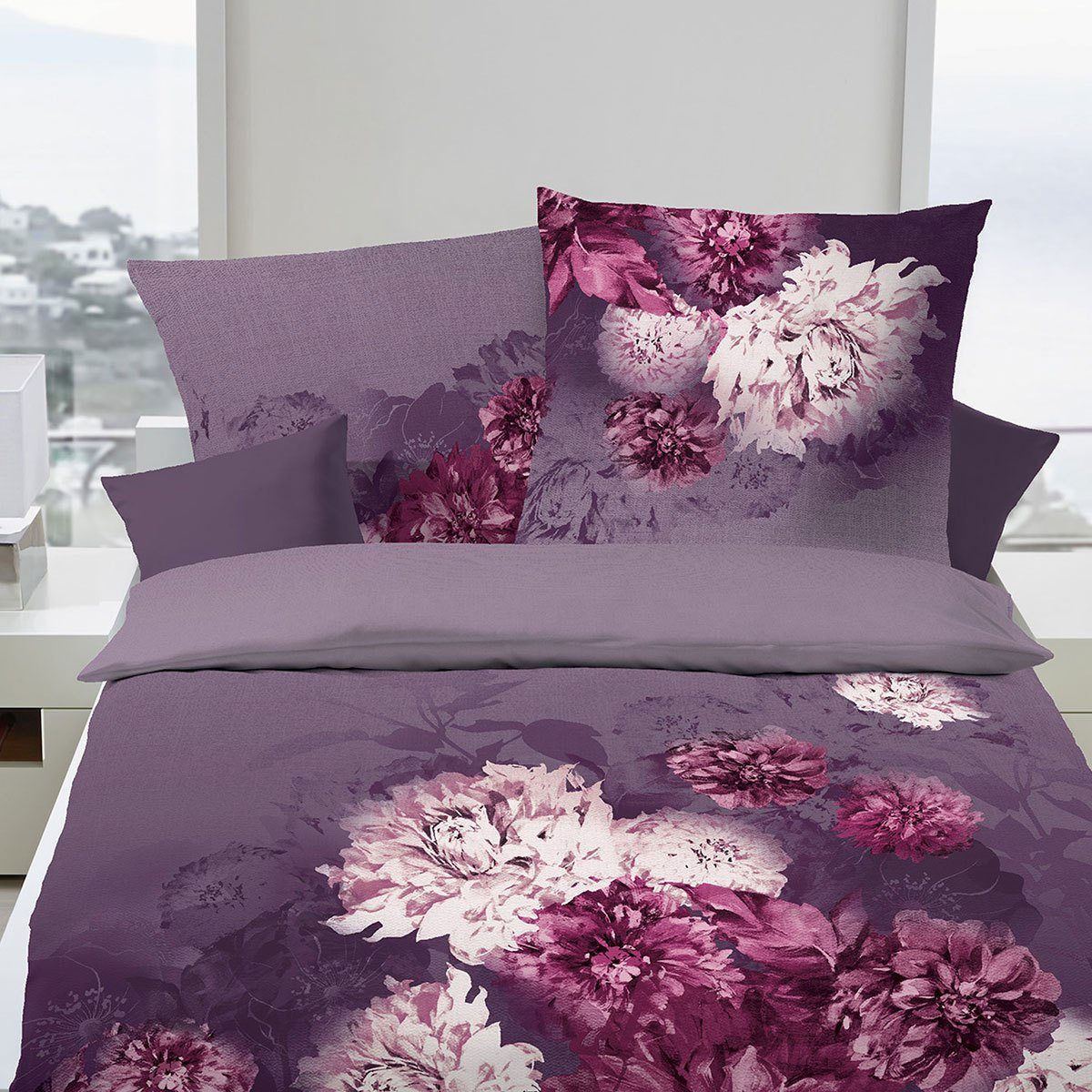 TRAUMSCHLAF Bettwäsche Flamenco violett, Biber, 2 günstig online kaufen