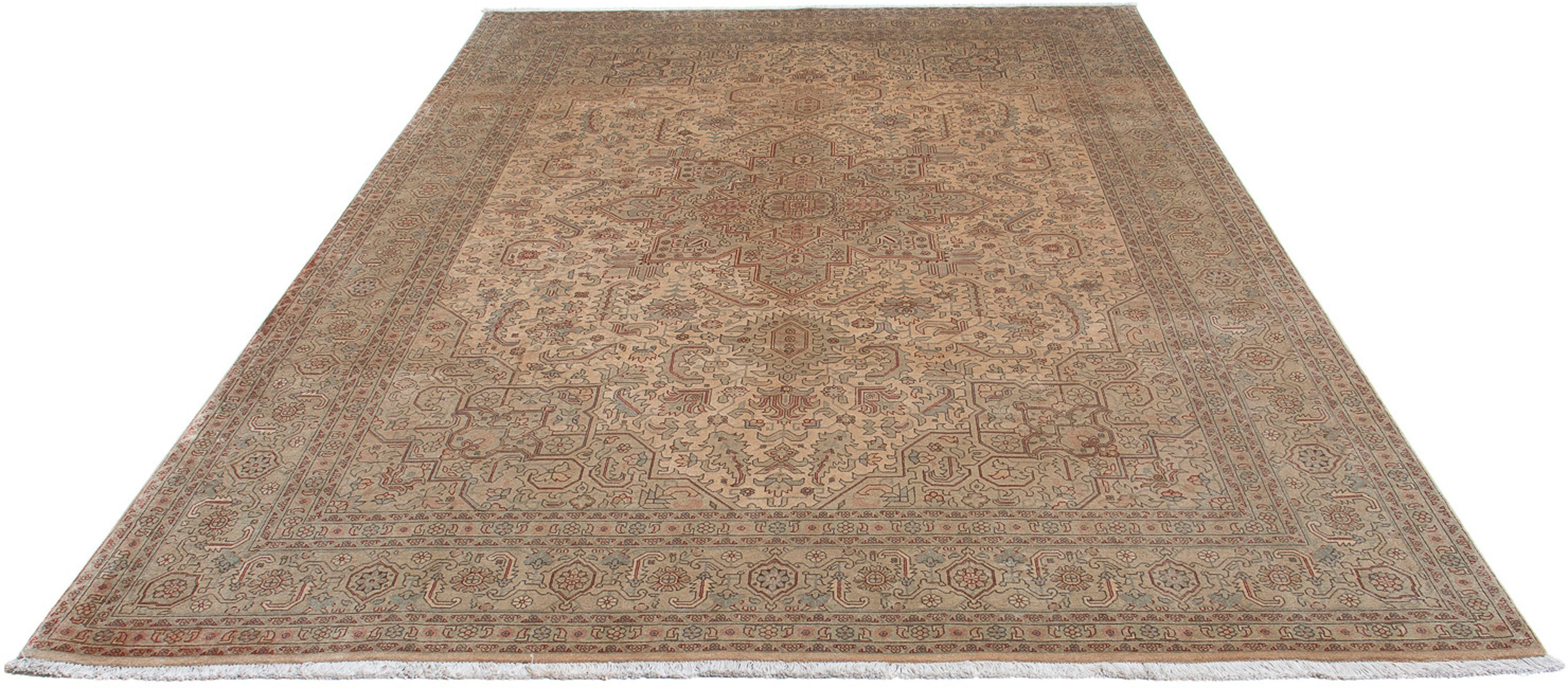 Orientteppich Perser - Täbriz - Royal - 296 x 198 cm - hellbraun, morgenland, rechteckig, Höhe: 7 mm, Wohnzimmer, Handgeknüpft, Einzelstück mit Zertifikat
