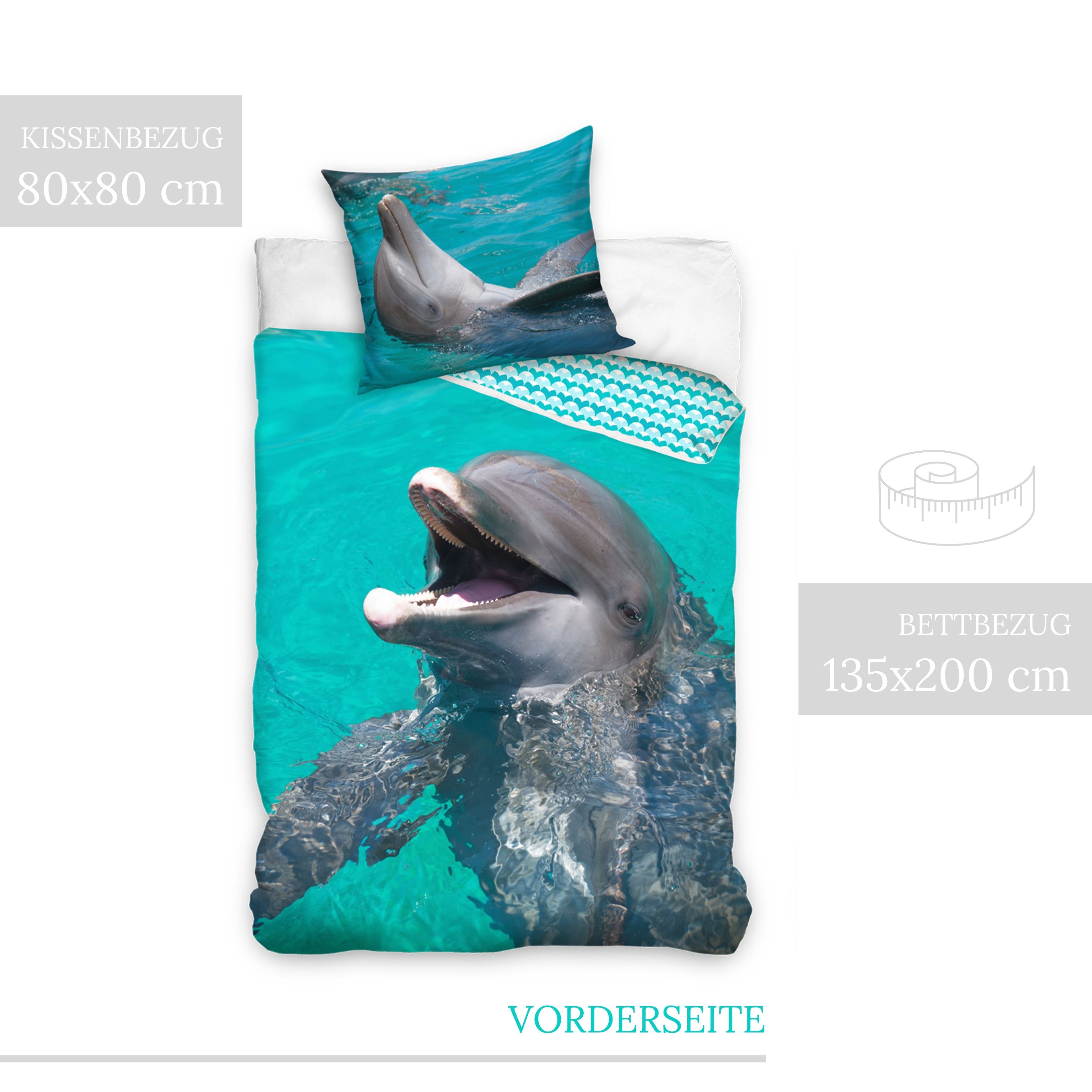 MTOnlinehandel Bettwäsche Delfin 135x200 + 80x80 günstig online kaufen