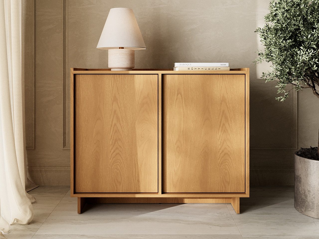 GrainGold Kommode Azumi (Set, Kommode, Push-to-open), Breite 98 cm, mit Push-to-open, Modern Stil, Karamell-Eiche