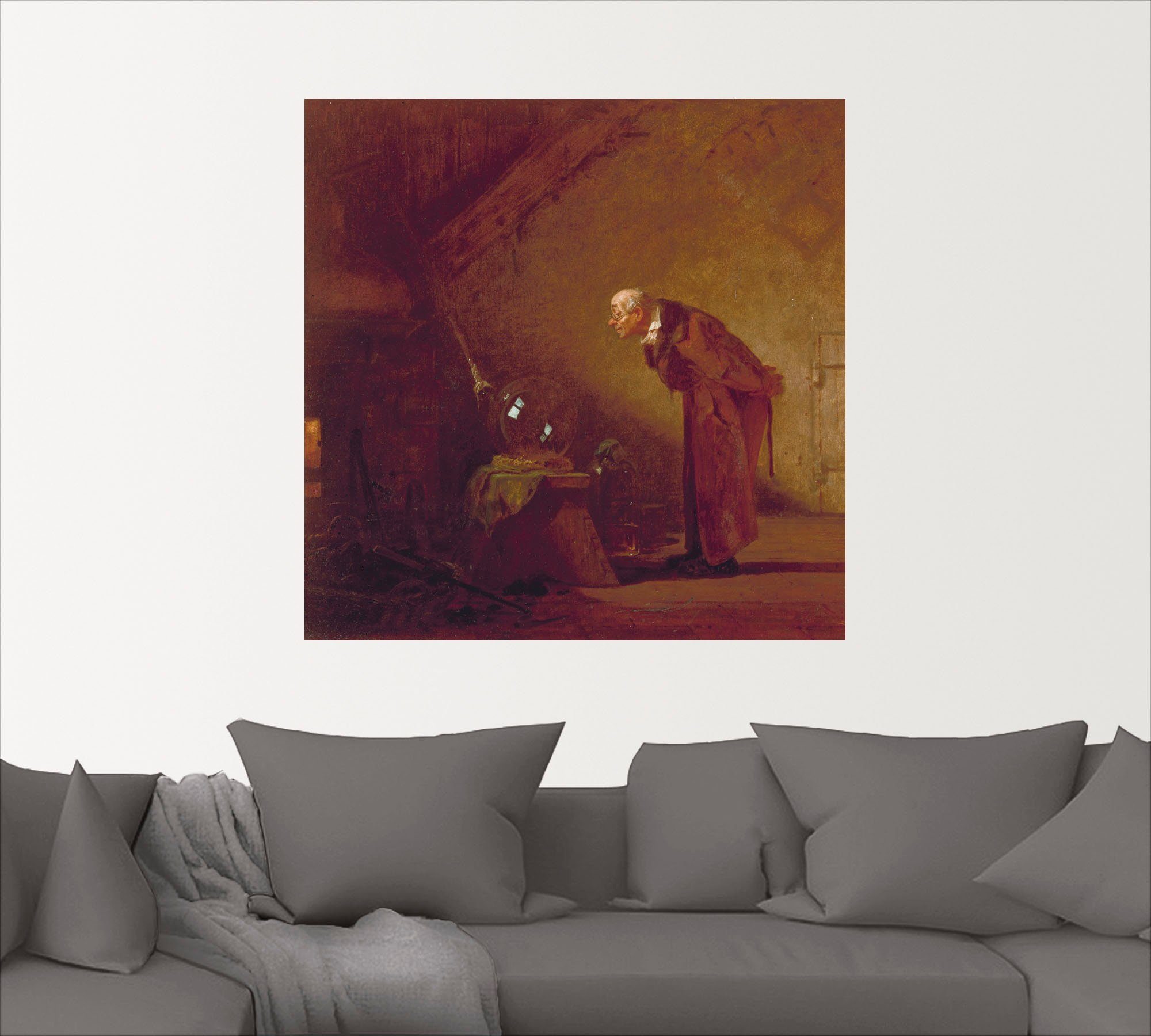 Artland Wandbild Der Alchimist. St), oder Mann Poster als Wandaufkleber versch. (1 Leinwandbild, 1855/60, Größen Um in