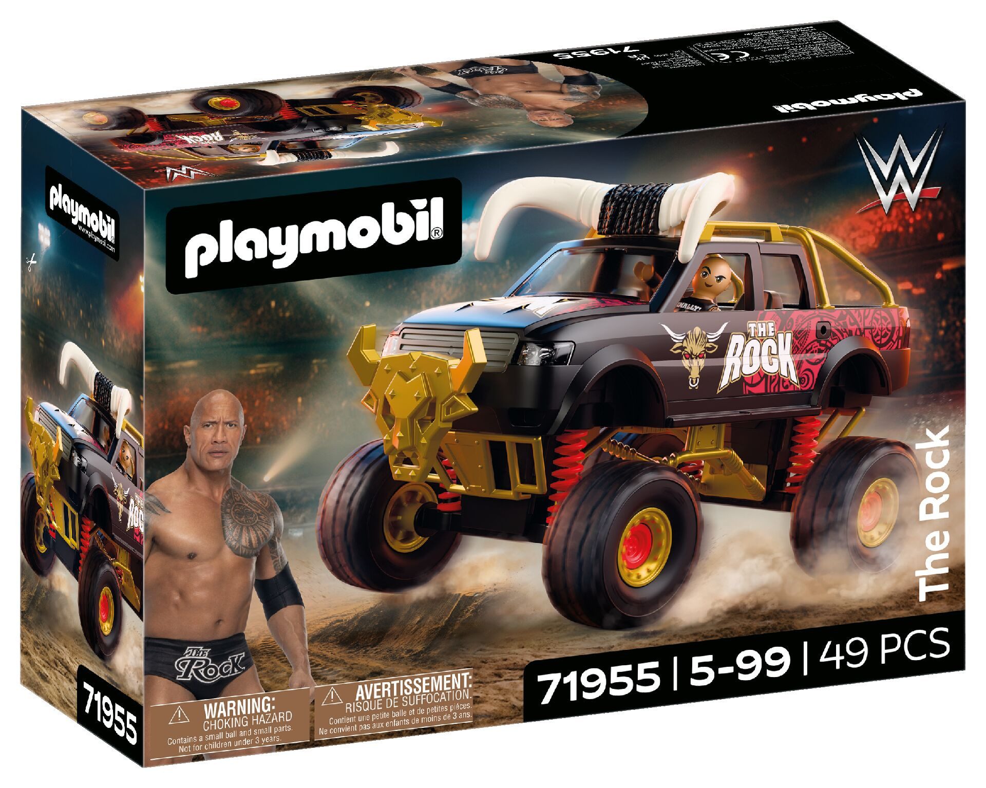 Playmobil® WWE The Rock Monster Truck (71955), WWE Konstruktions-Spielset, Made in Europe