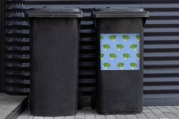 MuchoWow Wandsticker Gemüse - Brokkoli - Muster (1 St), Mülleimer-aufkleber, Mülltonne, Sticker, Container, Abfalbehälter