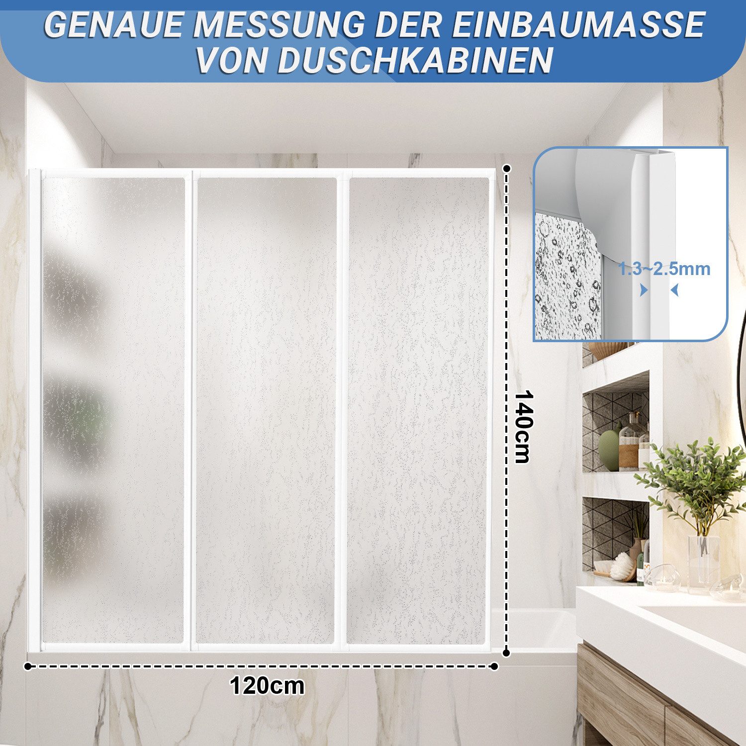 Clanmacy Duschwand Badewannenaufsatz Faltwand Duschwand für Badewanne Badewannenfaltwand