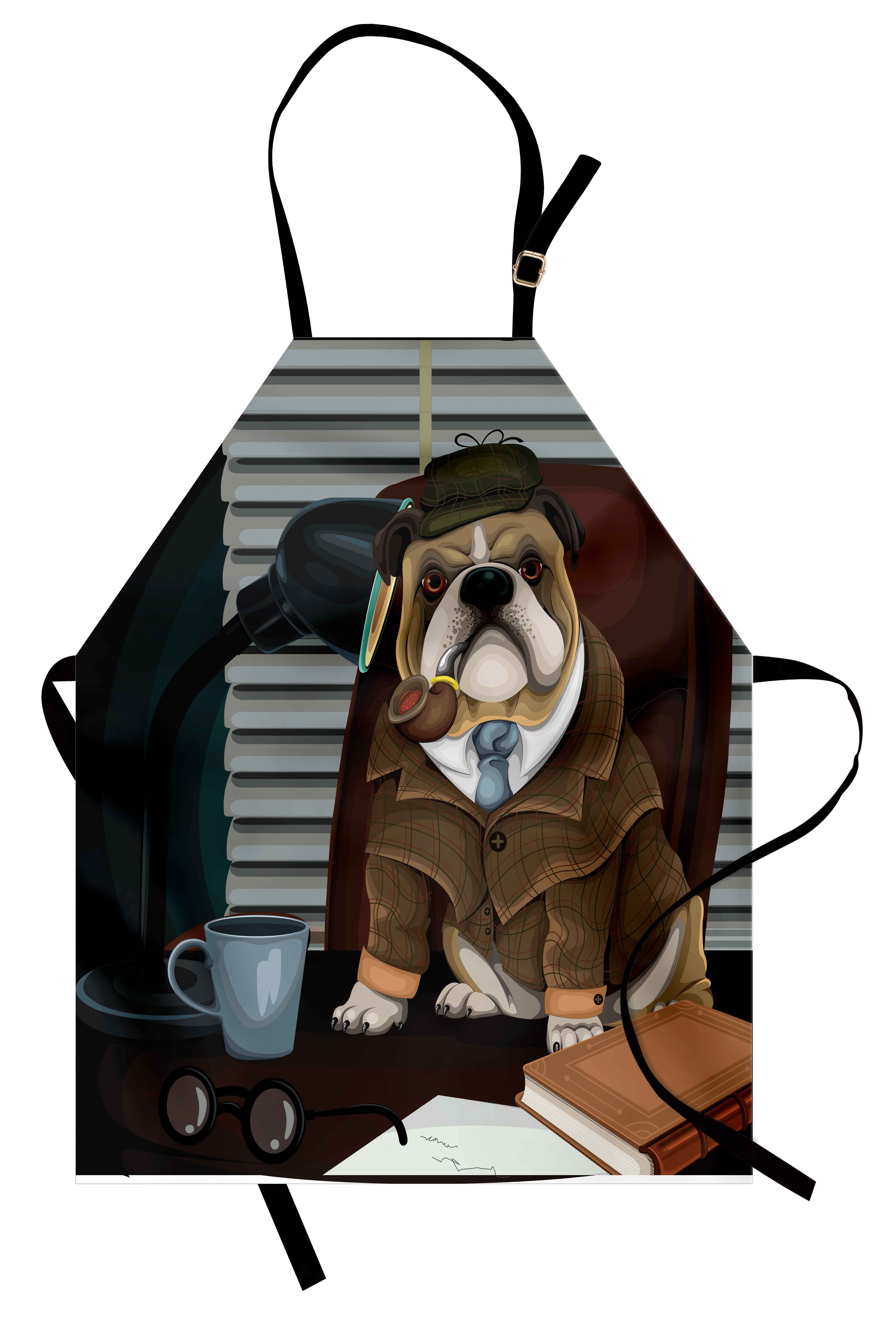 Abakuhaus Kochschürze Höhenverstellbar Klare Farben ohne verblassen, Englische Bulldogge Detective Dog