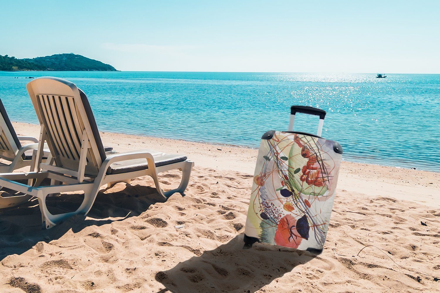 MuchoWow Handgepäckkoffer Aquarell - Kandinsky, mit 4 Reisetasche Reisekoffer Trolley, rollen, Handgepäck Rollen, für Ferien