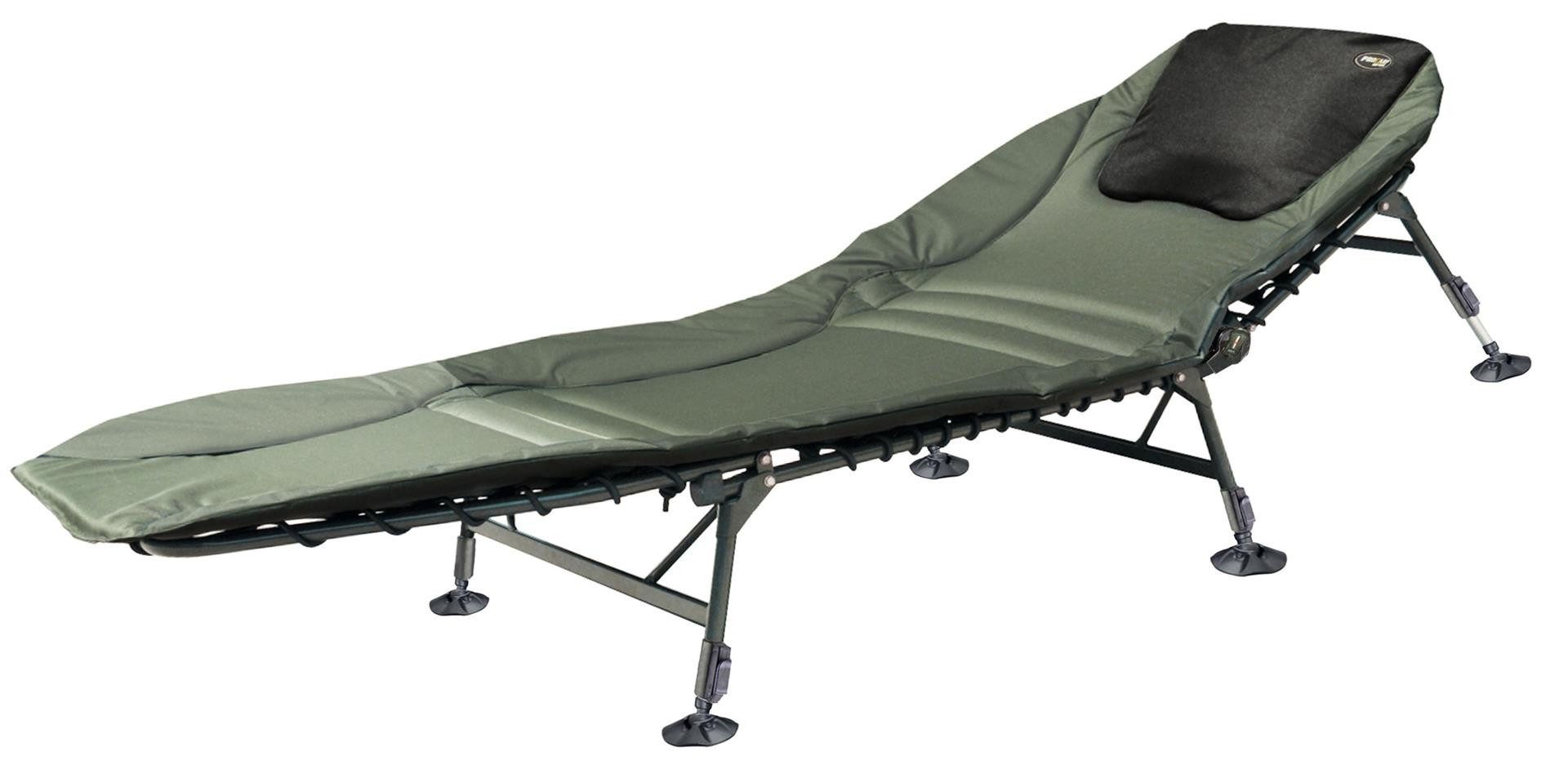 Angelliege Cormoran Deluxe 6 Bein Alu Bedchair Anglerliege Campingliege Gästebett