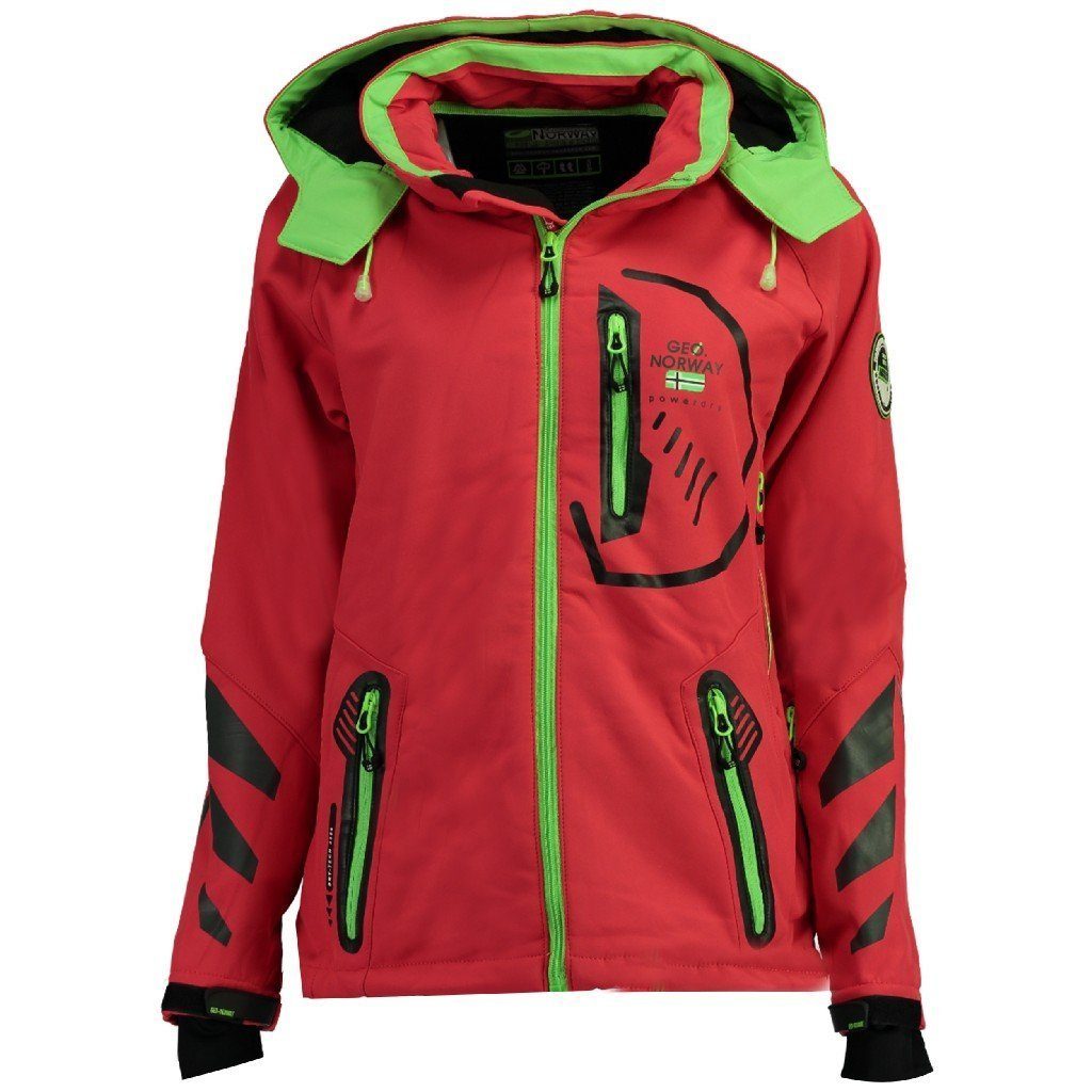 Geographical Norway Softshelljacke Damen Softshell Jacke Thea mit abnehmbarer Kaputze, Damen Jacke, hochschließender Kragen Coral