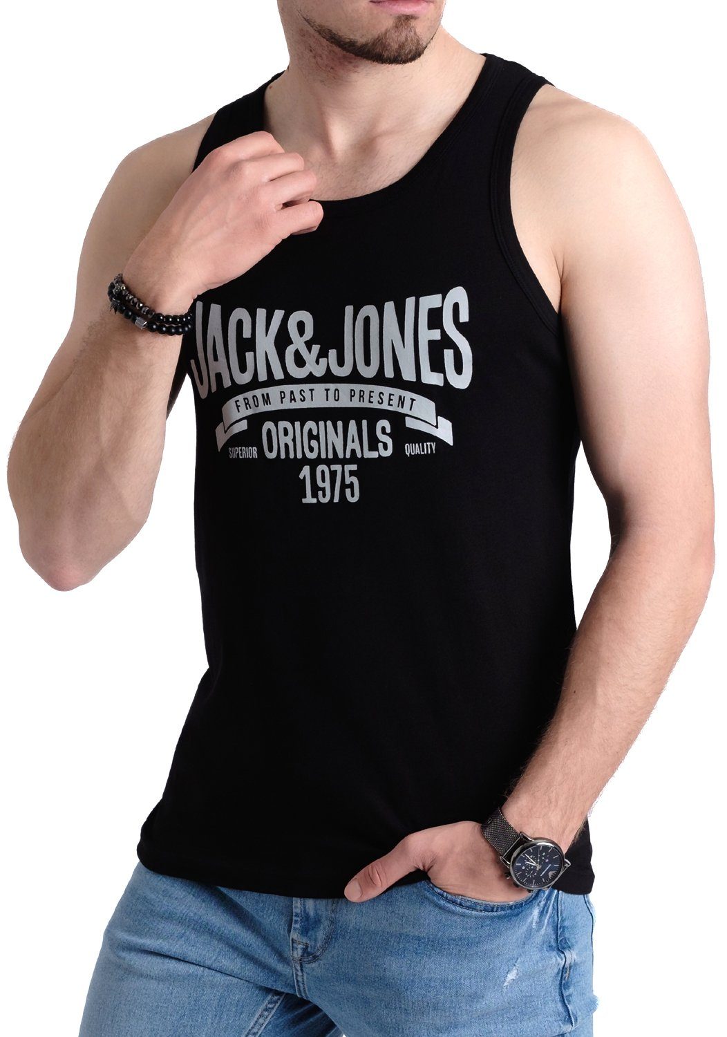 Jack & Jones Tanktop Bedrucktes Shirt aus Baumwolle (2er-Pack) mit Print – Bild 5 von 5