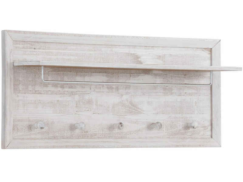 loft24 Wandgarderobe Reija, Kiefer Massivholz, mit Kleiderstange und Kleiderhaken, Breite 60 cm