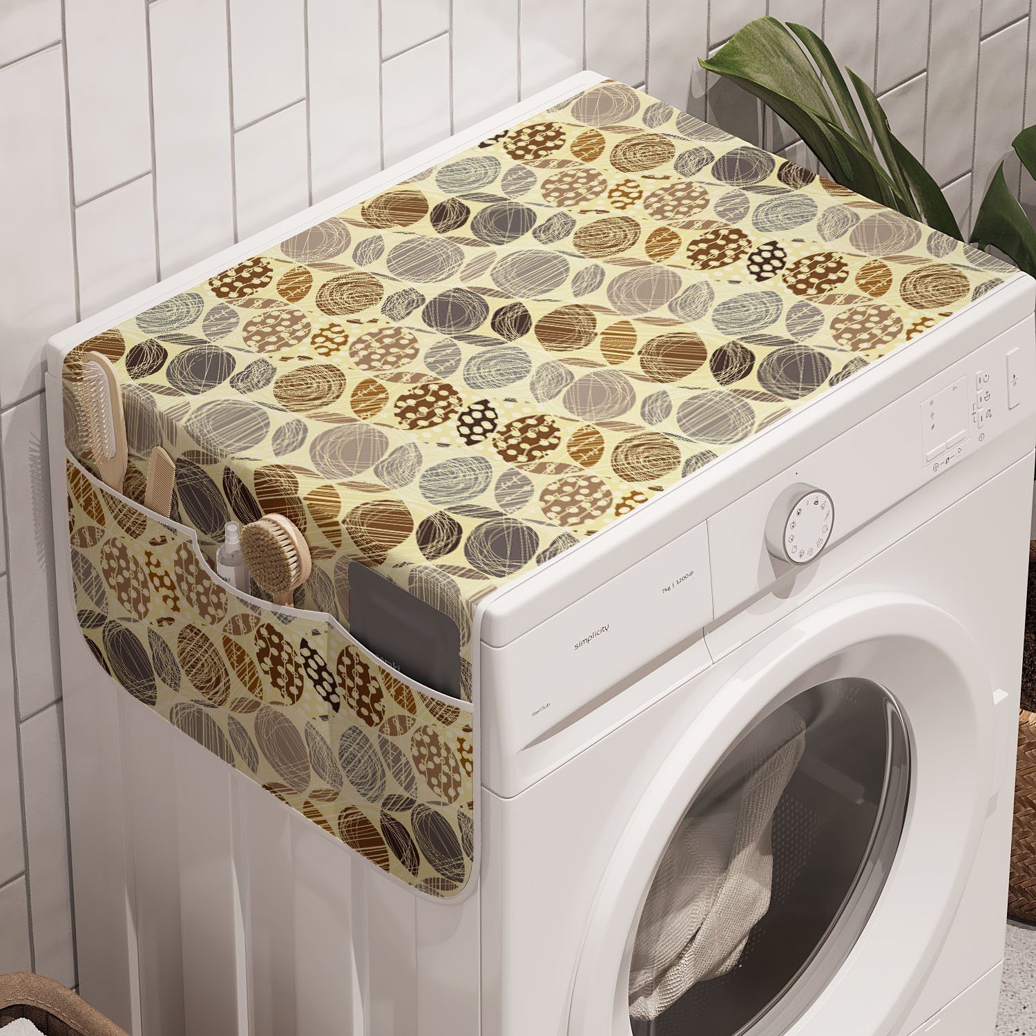 Abstrakt und Tupfen Badorganizer Trockner, für Anti-Rutsch-Stoffabdeckung Abakuhaus Waschmaschine Scribble Kreise