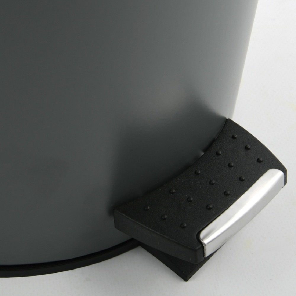 Kosmetikeimer ADONIS, Treteimer mit Softclose-Absenkautomatik, herausnehmbarem Inneneimer, Anti-Fingerprint-Beschichtung, matt satiniert, 3L, anthrazit grau matt