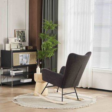 OKWISH Schaukelstuhl Relaxsessel, Schaukelsessel mit hoher Rückenlehne und Armlehnen (bequemer und markanter Stuhl geeignet für Wohnzimmer und Schlafzimmer)