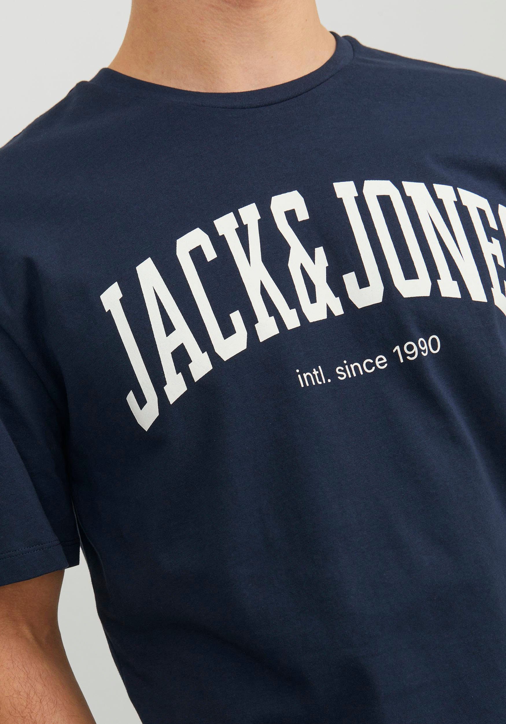 Jack & Jones Rundhalsshirt JJEJOSH NOOS NECK SS Blazer TEE Navy CREW