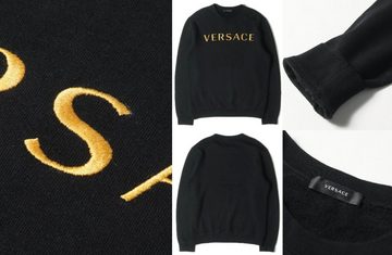 Versace Sweatshirt VERSACE Brushed Embroidery Logo Gold Sweater Sweatshirt Pullover Jumpe