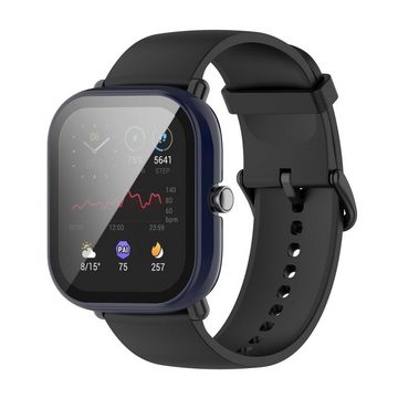 Wigento Smartwatch-Hülle Amazfit Bip U / Bip U Pro / Pop / Pop Pro 2 in 1 Shockproof Hart Uhr Tasche Etuis Hülle Cover + H9 Hart Glas Grün