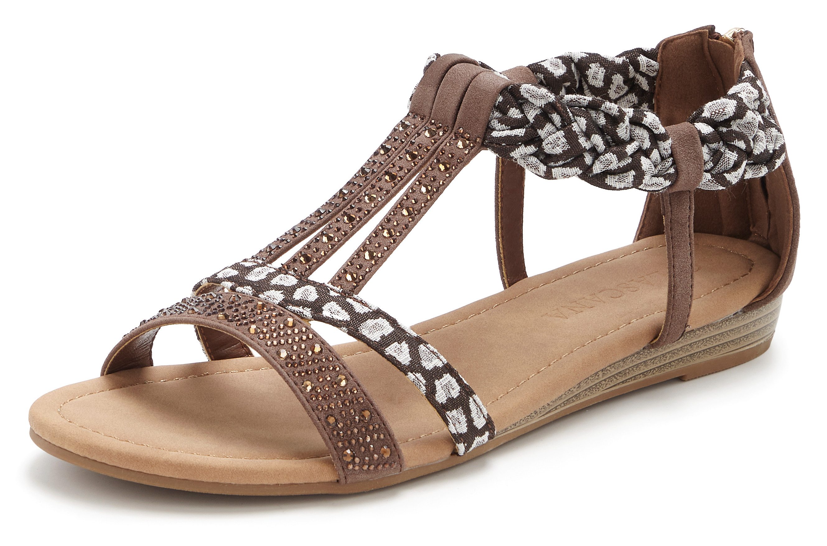 LASCANA Sommerschuh, Sandalette, offener Schuh, Sandale mit aufwendiger Verzierung VEGAN