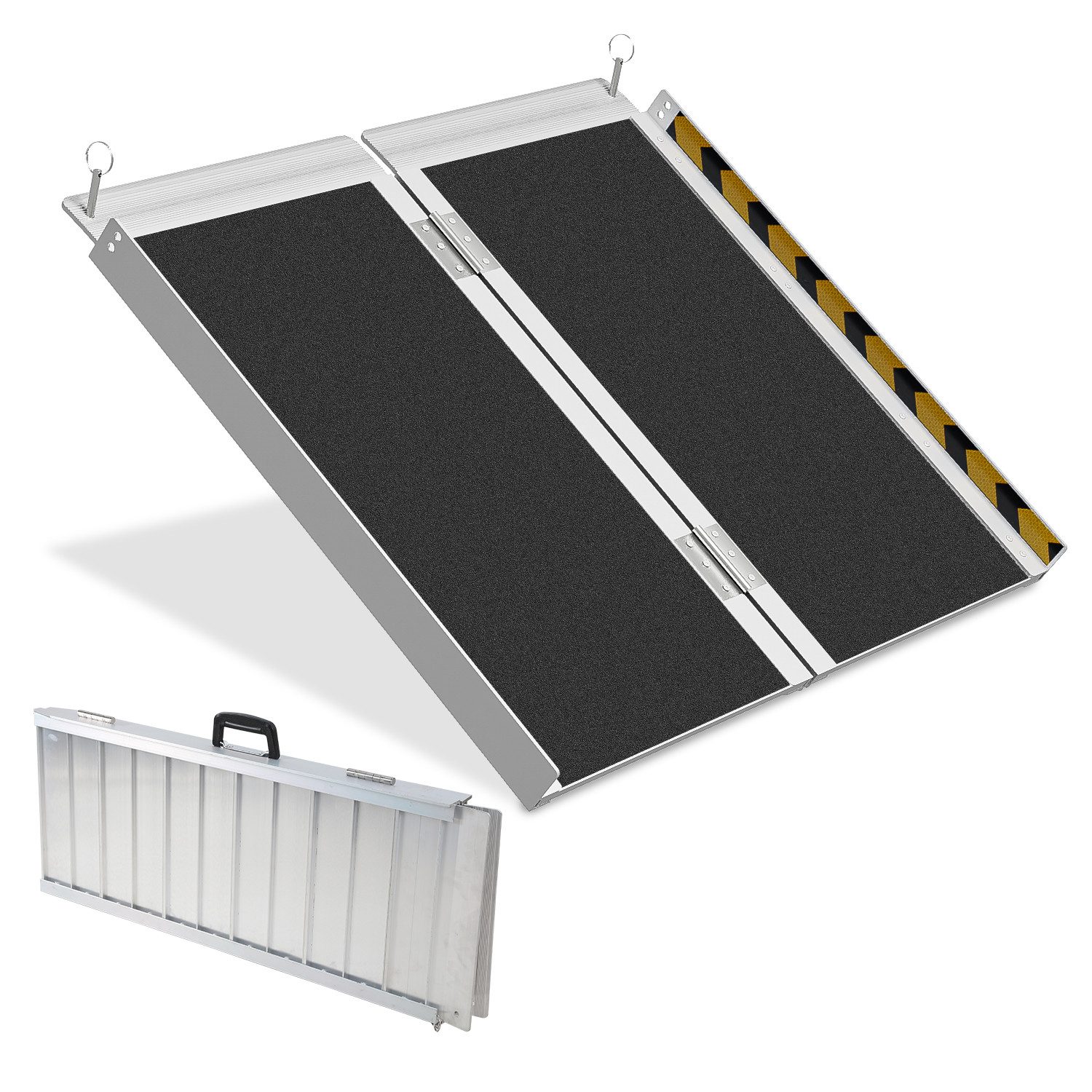 Auffahrrampe 91CM Rollstuhlrampe bis 270kg Rollirampe Tragbar Laderampe Klappbar