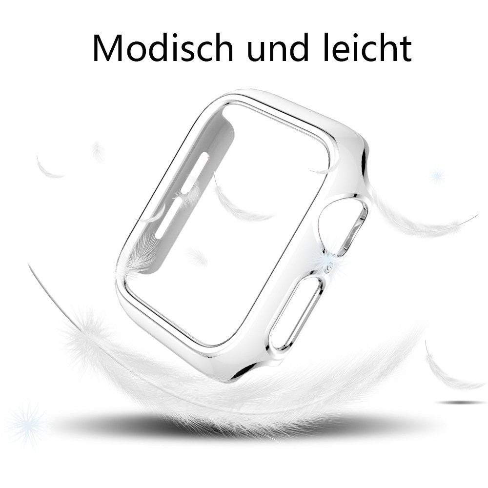 GelldG Uhrenetui Hülle mit Apple Displayschutz Watch 7/6/SE/54321 Blau mit kompatibel Series
