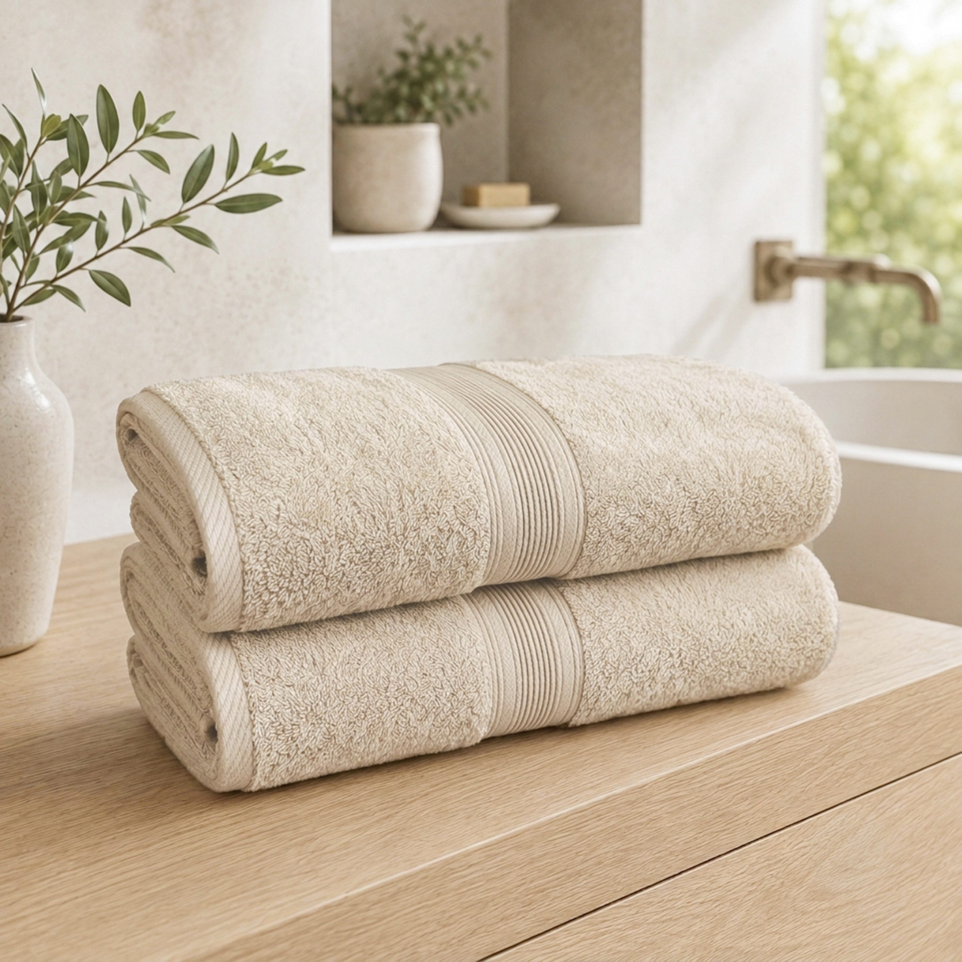 OTTO home Badetücher Finnja, 2 Premium Duschtücher, 550 gr/m², 70x140cm, Frottier (2-St), 100% Baumwolle, unifarben, weich & flauschig, 5 Jahre Garantie – Bild 2 von 5