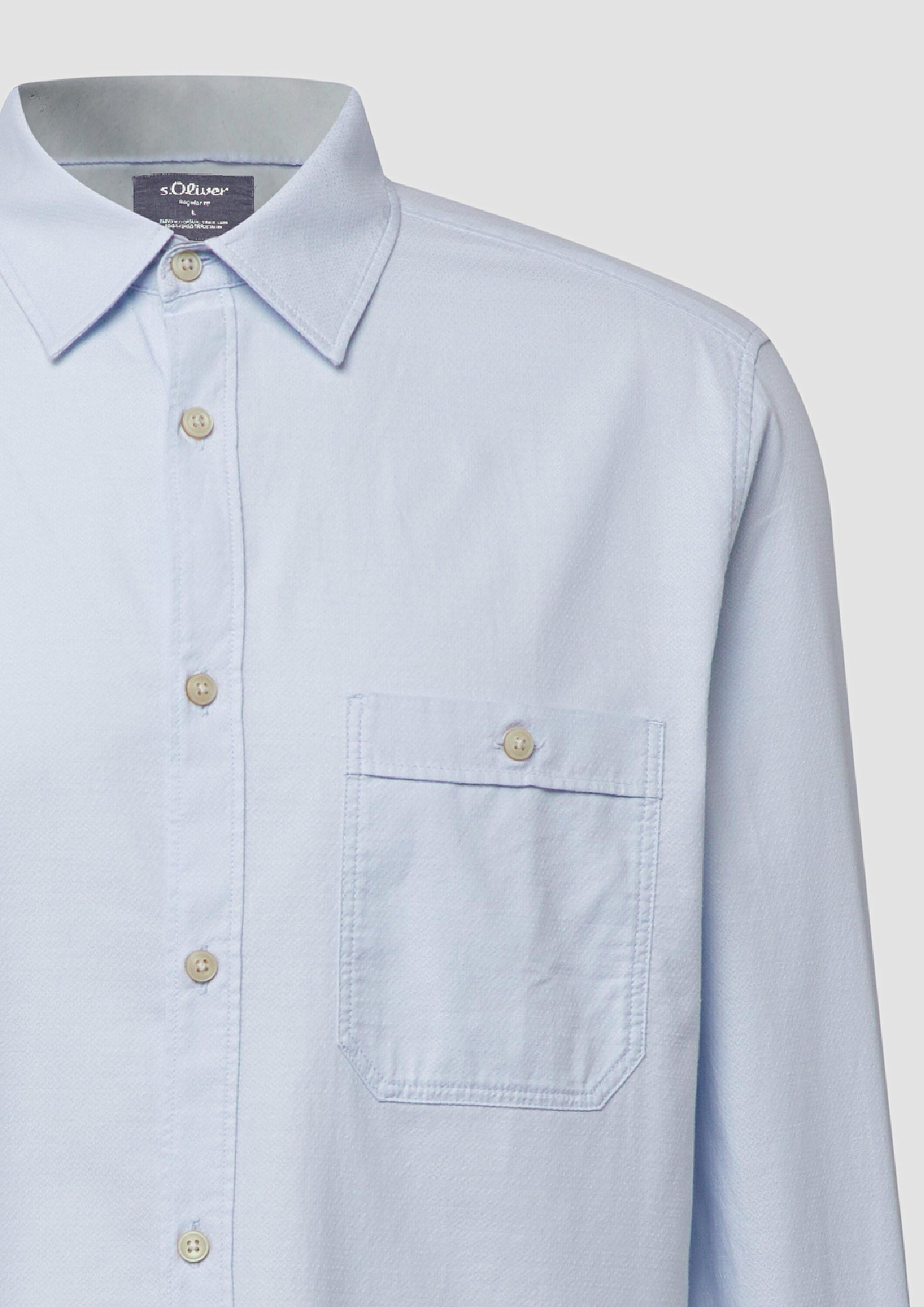 s.Oliver Langarmhemd Hemd Regular Fit: Gemustertes Langarmhemd mit Kentkragen