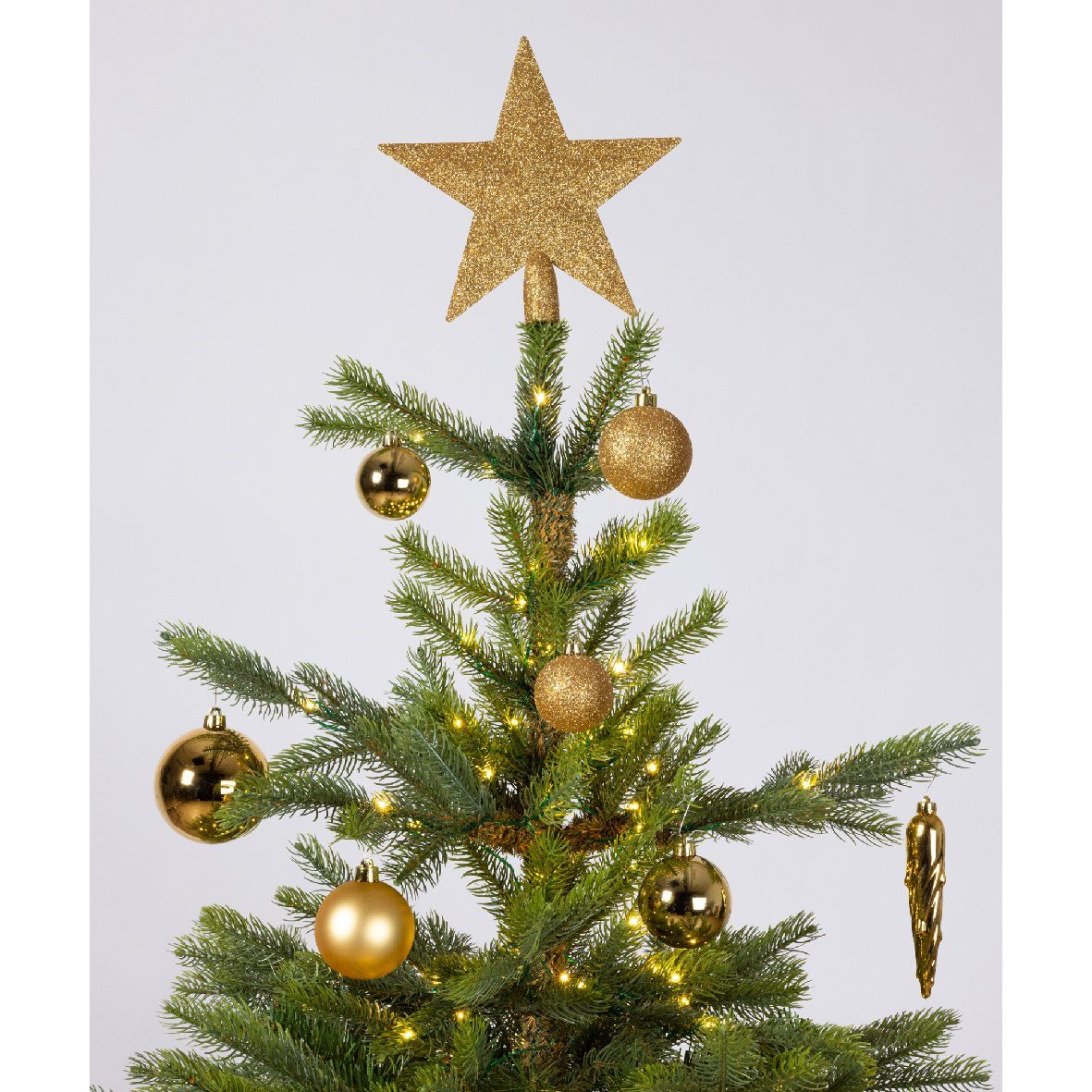 decorations Christbaumstern Kunststoff Weihnachtsbaumkugel, Hellgold Weihnachtskugeln Set 33er season Decoris mit -