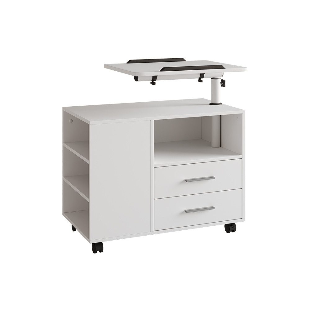 Vicco Nachtschrank Bora, Weiß, 80 x 88 cm mit verstellbarer Arbeitsfläche günstig online kaufen