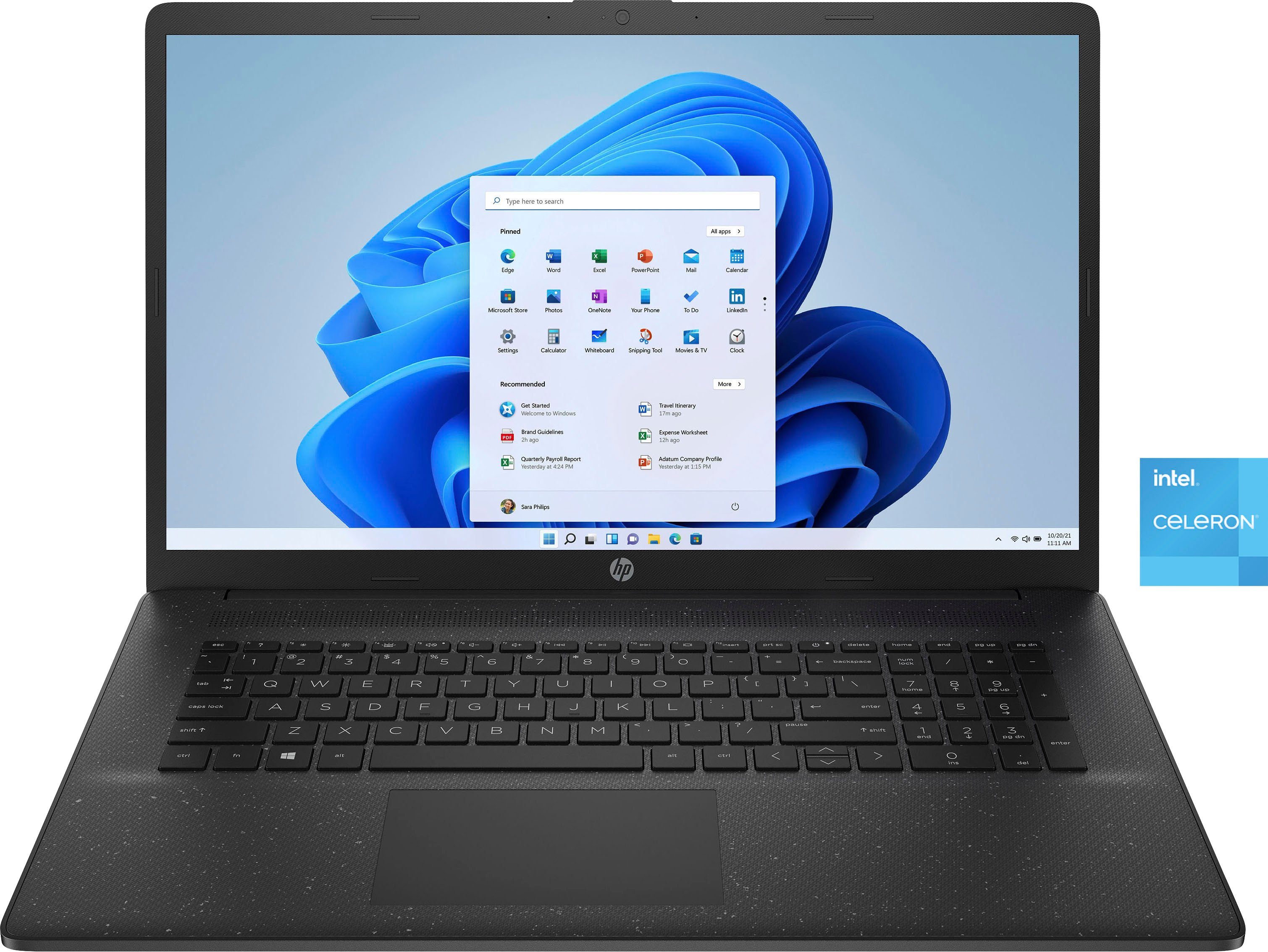 HP 17-cn0206ng Notebook (43,9 cm/17,3 Intel Celeron UHD GB 256 Graphics N4120, SSD) Zoll, 600