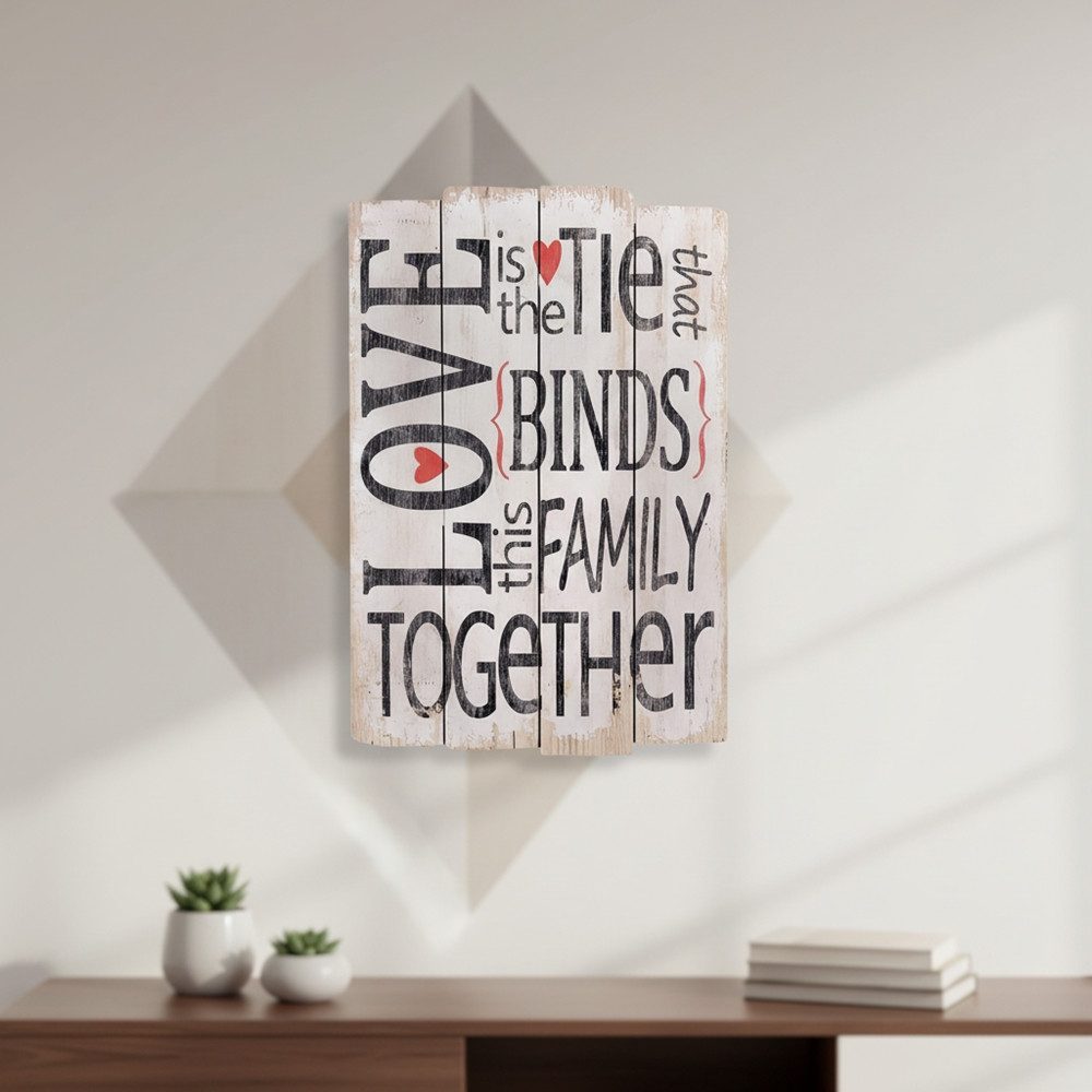 Mucola Holzbild 60cm Wand Holzschild LOVE Holzbild Wandbild Wanddekoration Shabby Chic, Love (Stück, 1 St), Schriftzug LOVE