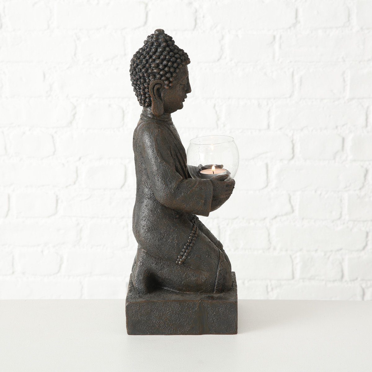 BOLTZE GRUPPE GmbH BOLTZE Buddhafigur cm Figur Hähe aus Buddha Windlicht 44 Kunststoff, Boltze mit Statue