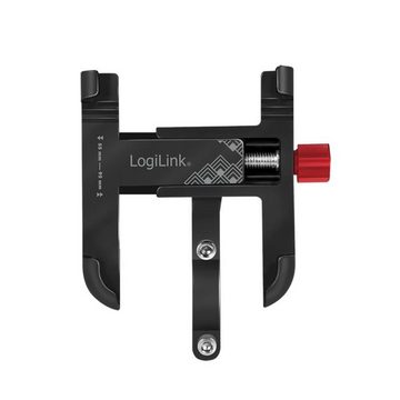 LogiLink Smartphone Bicycle Holder Smartphone-Halterung, (360 degree, angled, aluminum, black)