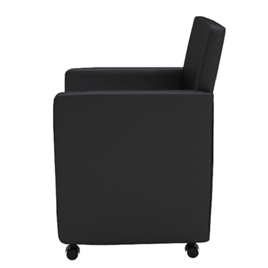 vidaXL Esszimmerstuhl Esszimmerstühle 4 Stk. Schwarz Kunstleder (4 St)