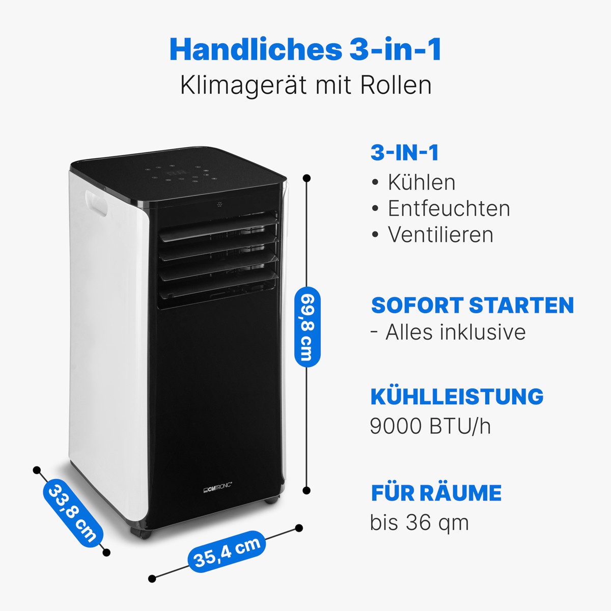CLATRONIC 3-in-1-Klimagerät CL 3716, WiFi-Steuerung, Kühlen, günstig online kaufen