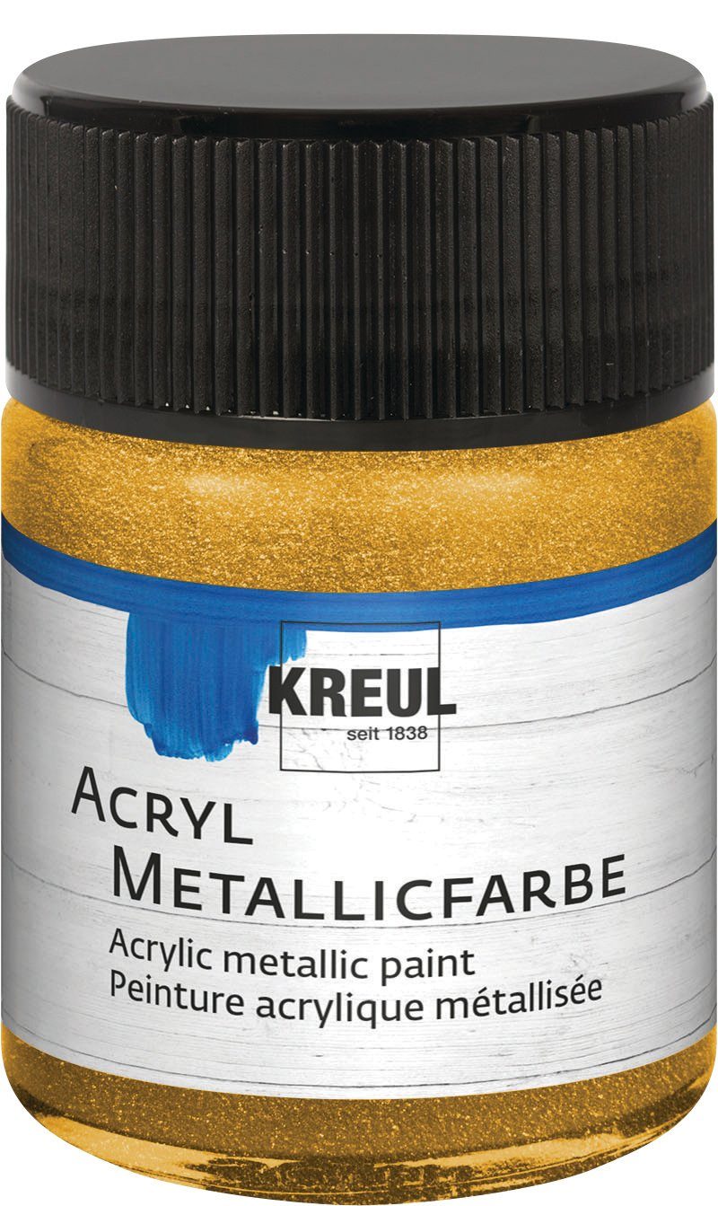 Kreul Metallglanzfarbe Acryl Metallicfarbe, Gold 50 ml