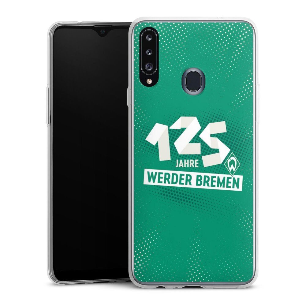 DeinDesign Handyhülle 125 Jahre Werder Bremen Offizielles Lizenzprodukt, Samsung Galaxy A20s Slim Case Silikon Hülle Ultra Dünn Schutzhülle