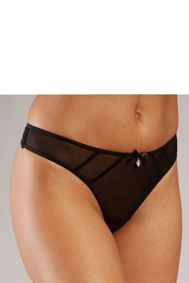 LASCANA String-Ouvert mit Ouvert-Öffnung in transparenter Optik, sexy Unterwäsche, sexy Dessous, Reizwäsche Damen
