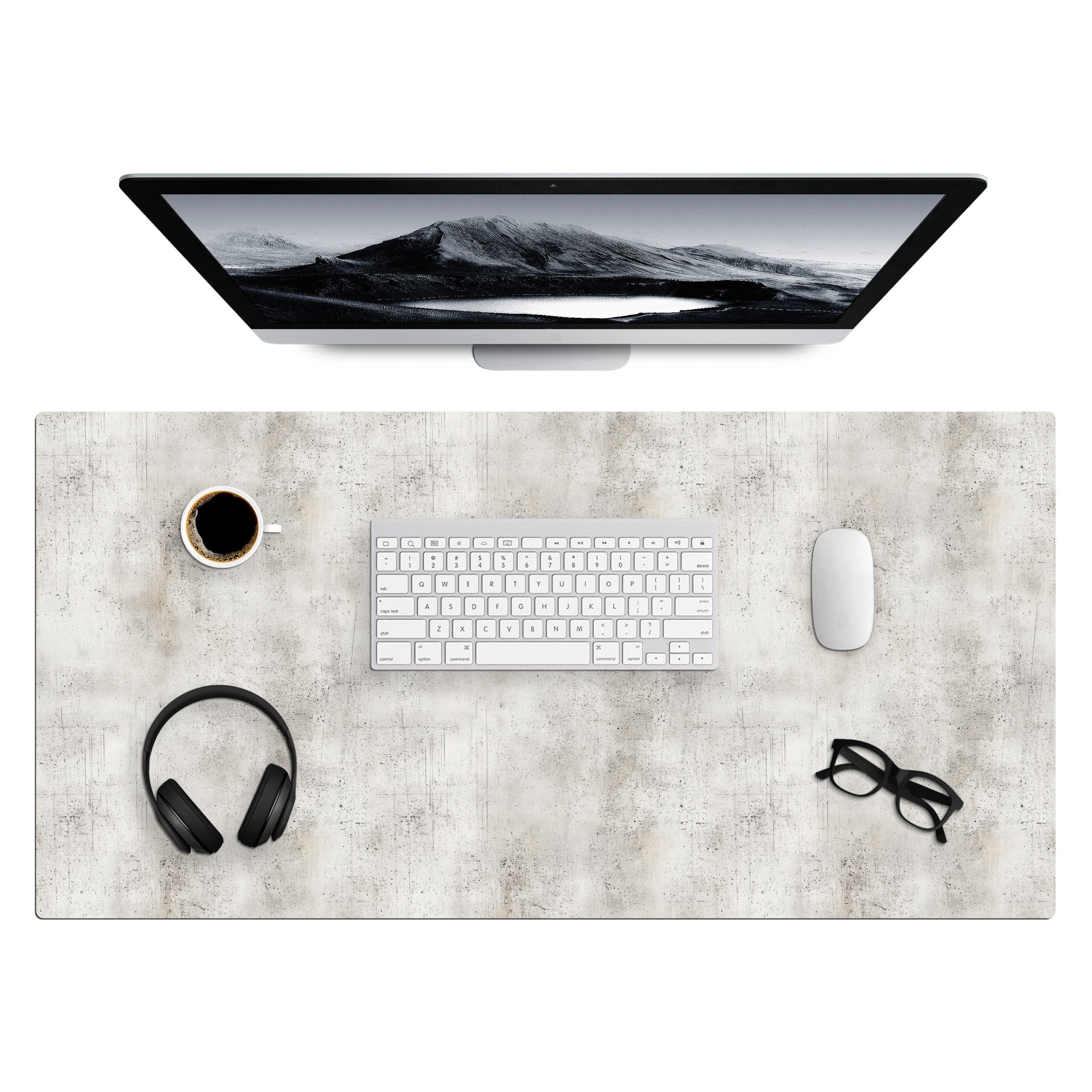 MuchoWow Gaming Mauspad Grau - Beton - Verwittert (1-St), Gaming Mauspad XXL, Schreibtischunterlage, Mousepad, Deko, 90x45 cm