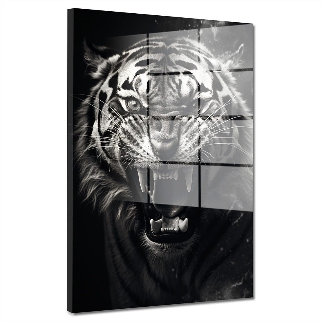 Artedinoi Acrylglasbild Tiger schwarz weiß Acrylglas Wandbild Bild Wanddeko Wohnzimmer XL