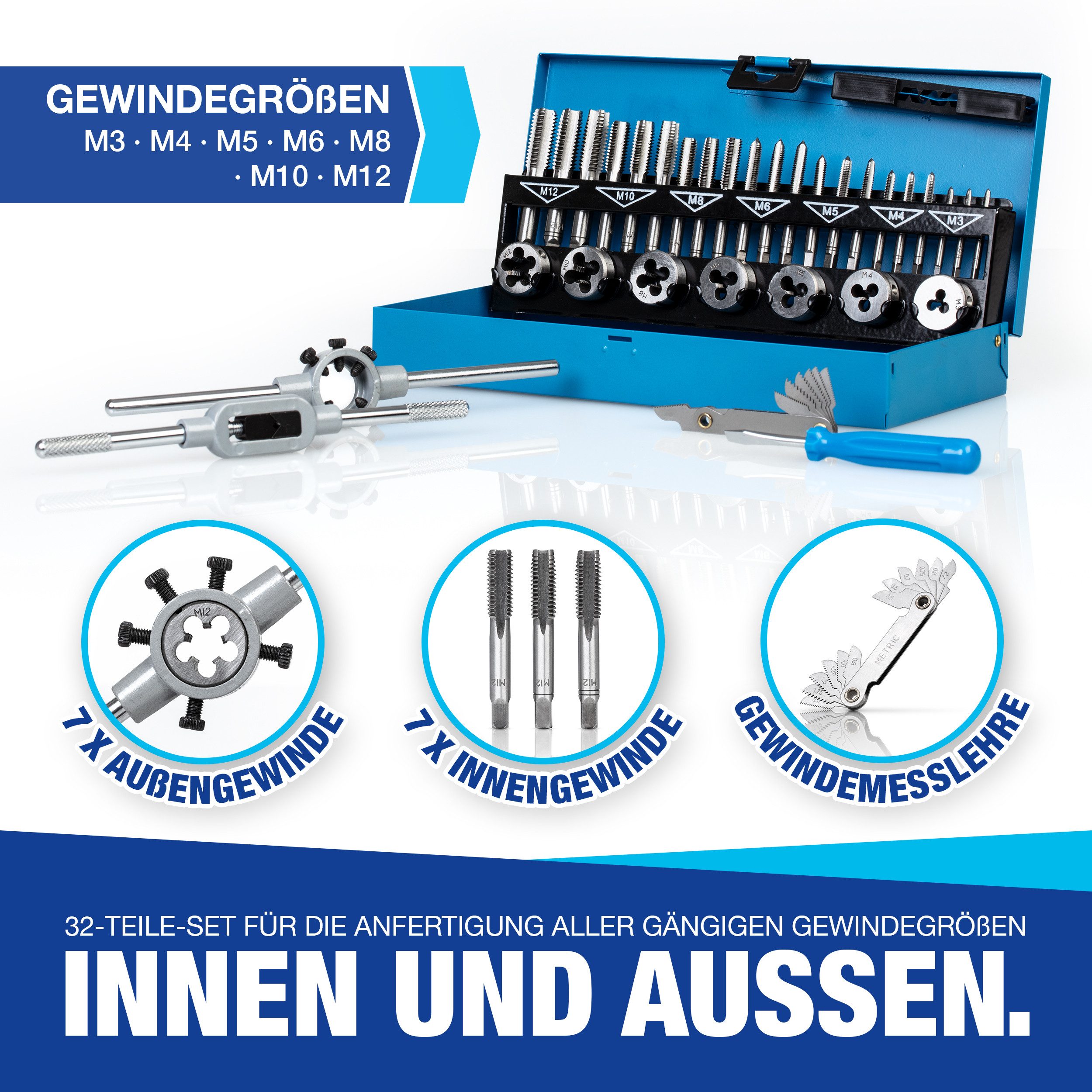 NTG Nutzfahrzeug Technik GmbH Gewindeschneider 32- tlg. Gewindeschneider Se günstig online kaufen