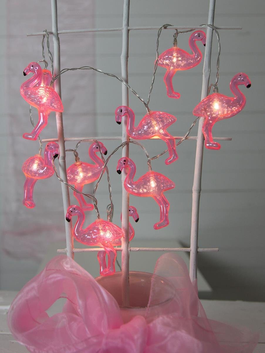 STAR TRADING LED-Lichterkette »LED Lichterkette Flamingo 10 pinke Flamingos  warmweiße LED Batterie Timer pink«, 10-flammig online kaufen | OTTO