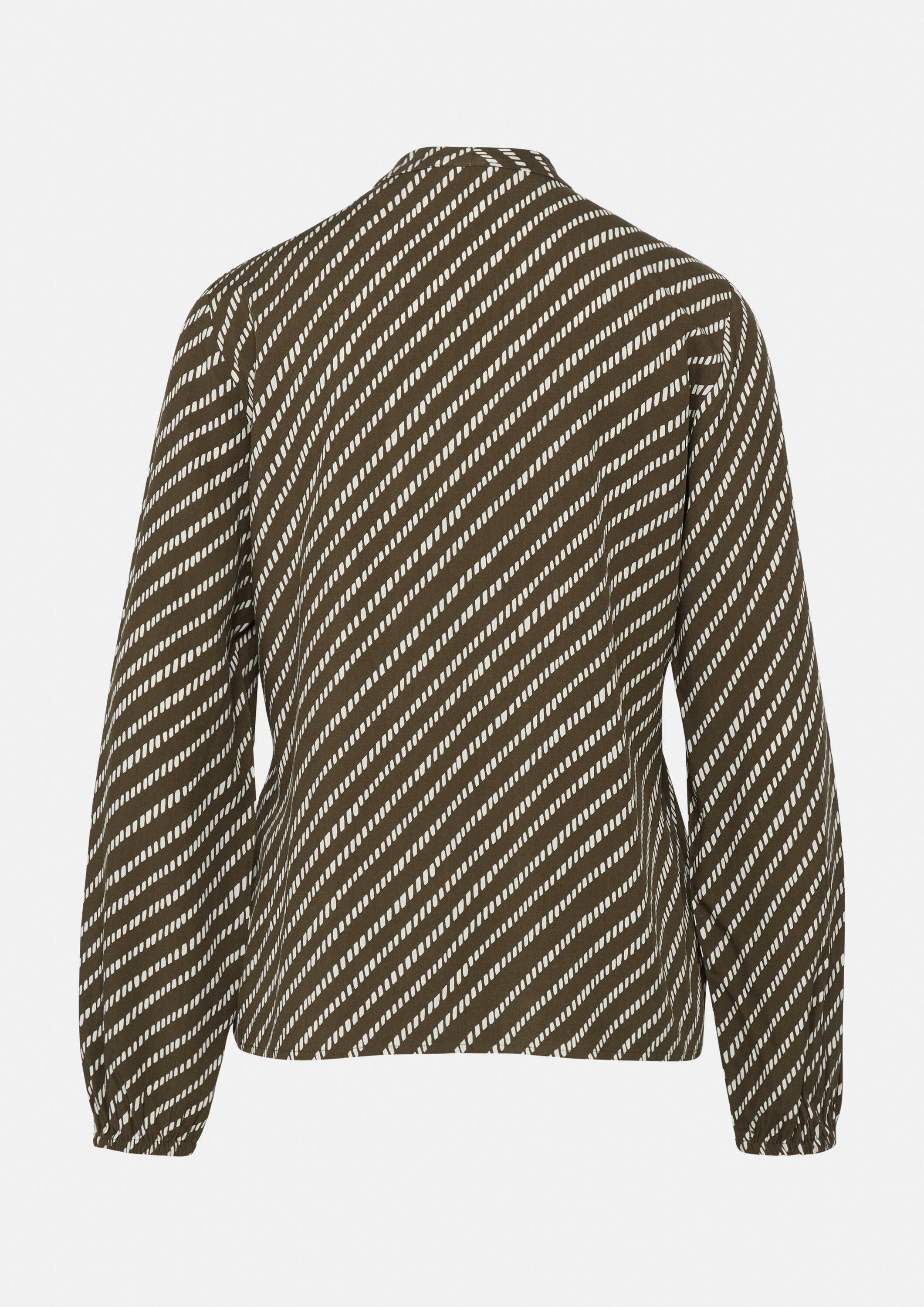 comma Langarmbluse Bluse Viskosebluse mit All-over-Print