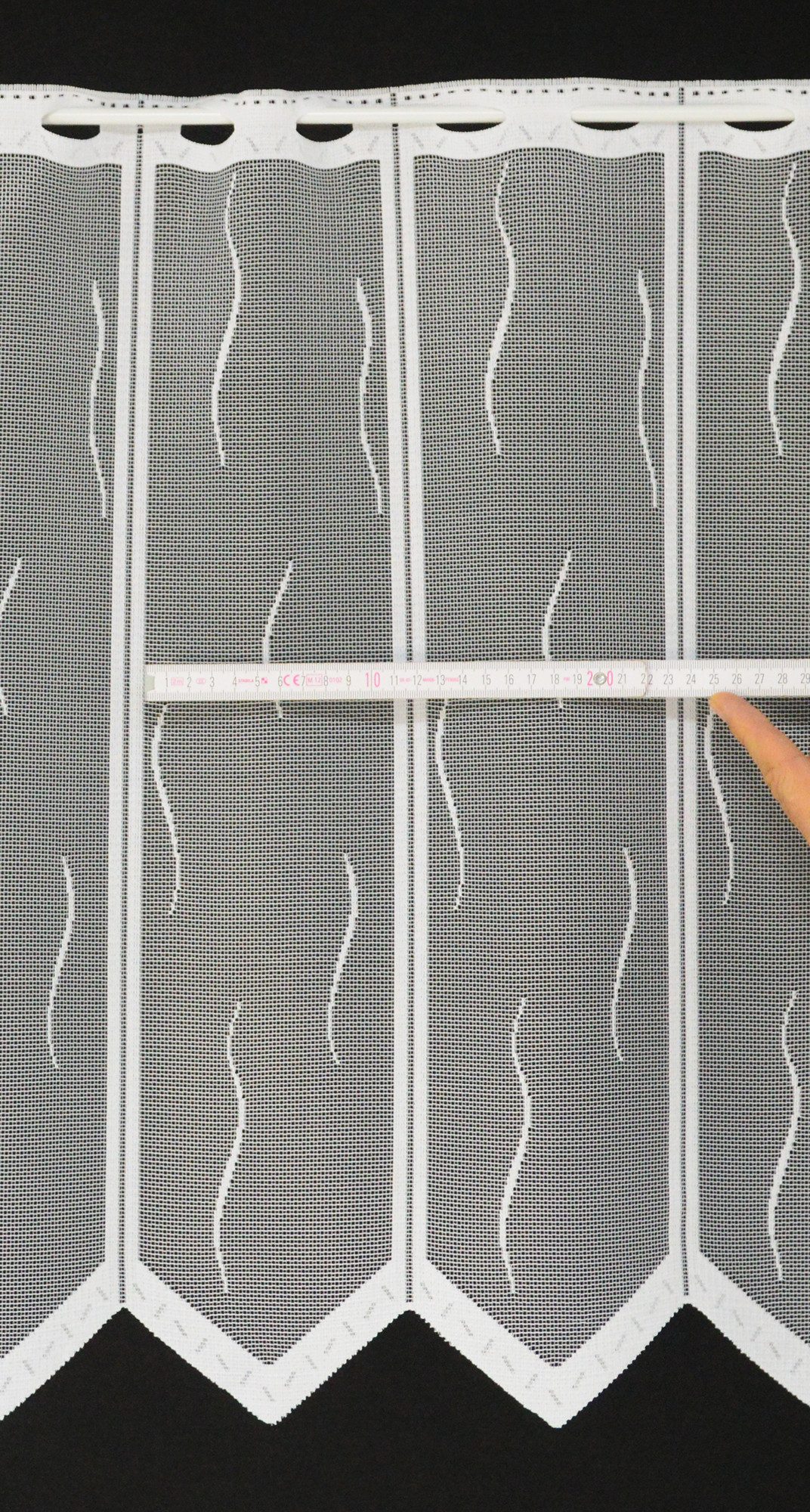 Gardinen Kranzusch Scheibengardine mit kleinem Wellenmuster, Stangendurchzu günstig online kaufen