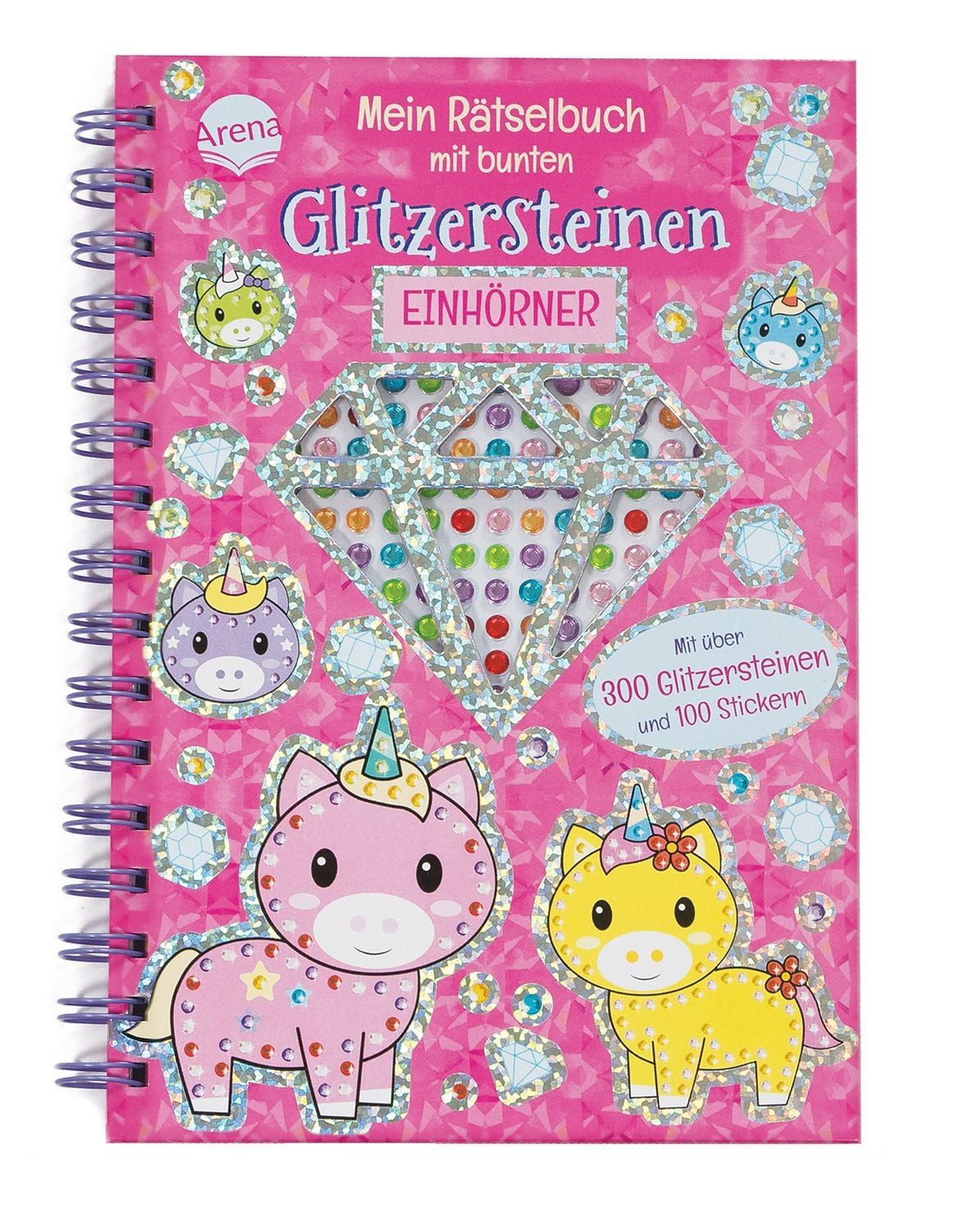 Mein Rätselbuch mit bunten Glitzersteinen. Einhörner / Two Windmills