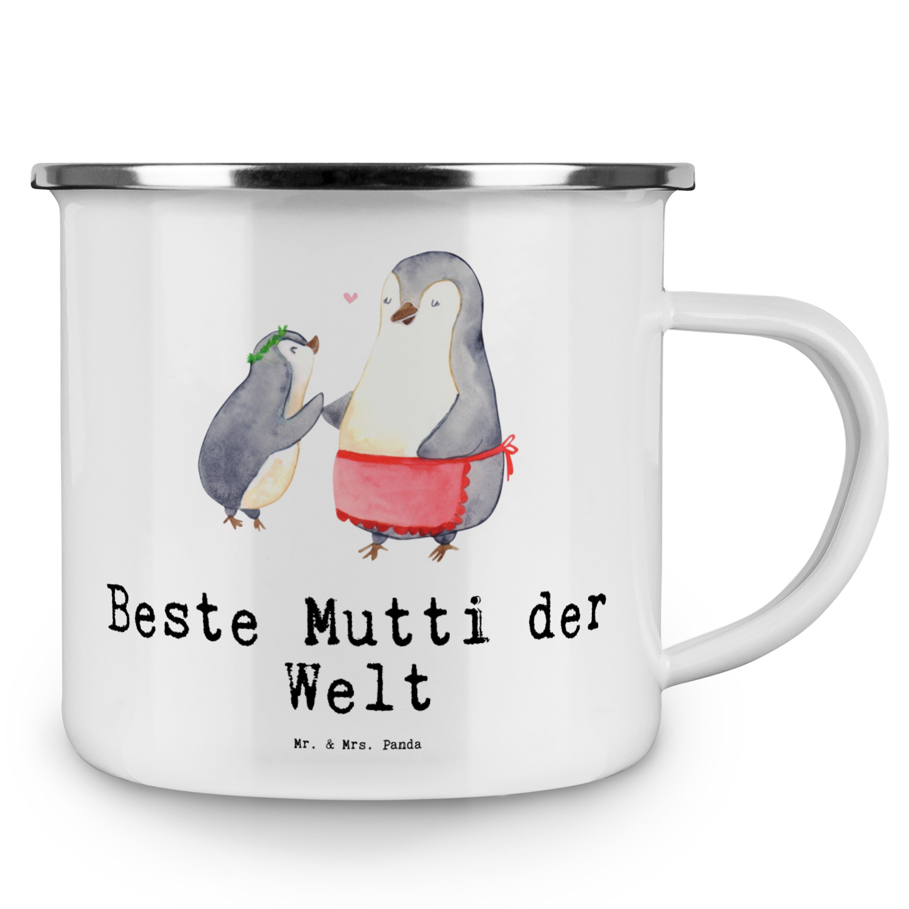 Mr. & Becher Danke, Beste - Weiß Geburtstag, Geschenk, Welt Ca, Emaille Panda Mrs. Mutti der Pinguin 