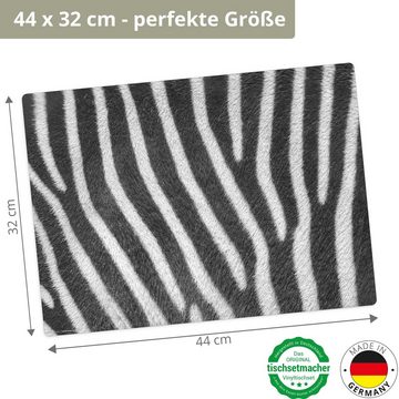 Platzset, Tischsets I Platzsets abwaschbar - Zebra Muster, cover-your-desk.de, (aus erstklassigem Vinyl (Kunststoff – BPA-frei), 4-St., 44 x 32 cm - rutschfeste Tischdekoration), Made in Germany