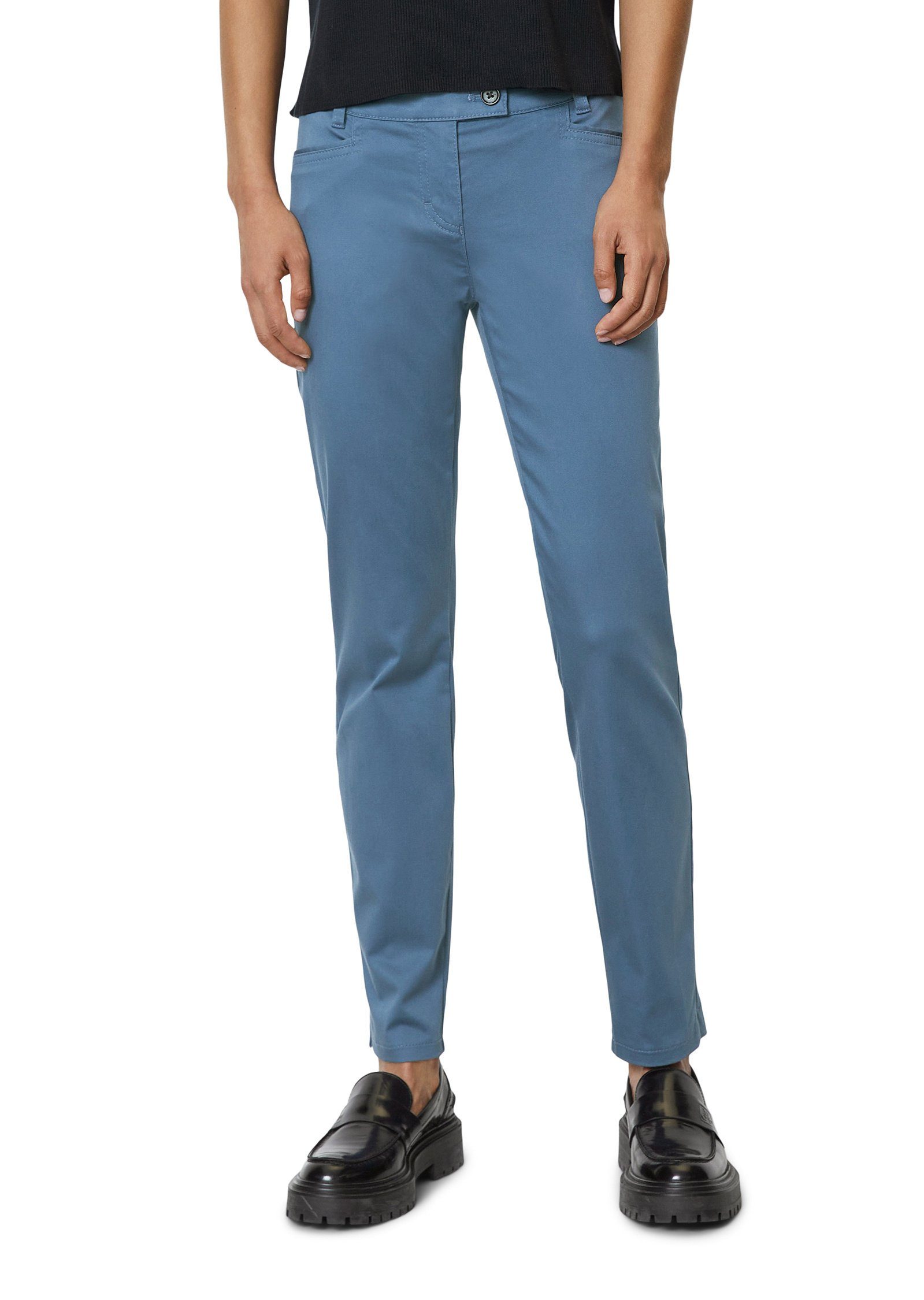 Top-Modell Marc O'Polo Chinohose aus Smooth Sateen Stretch blau