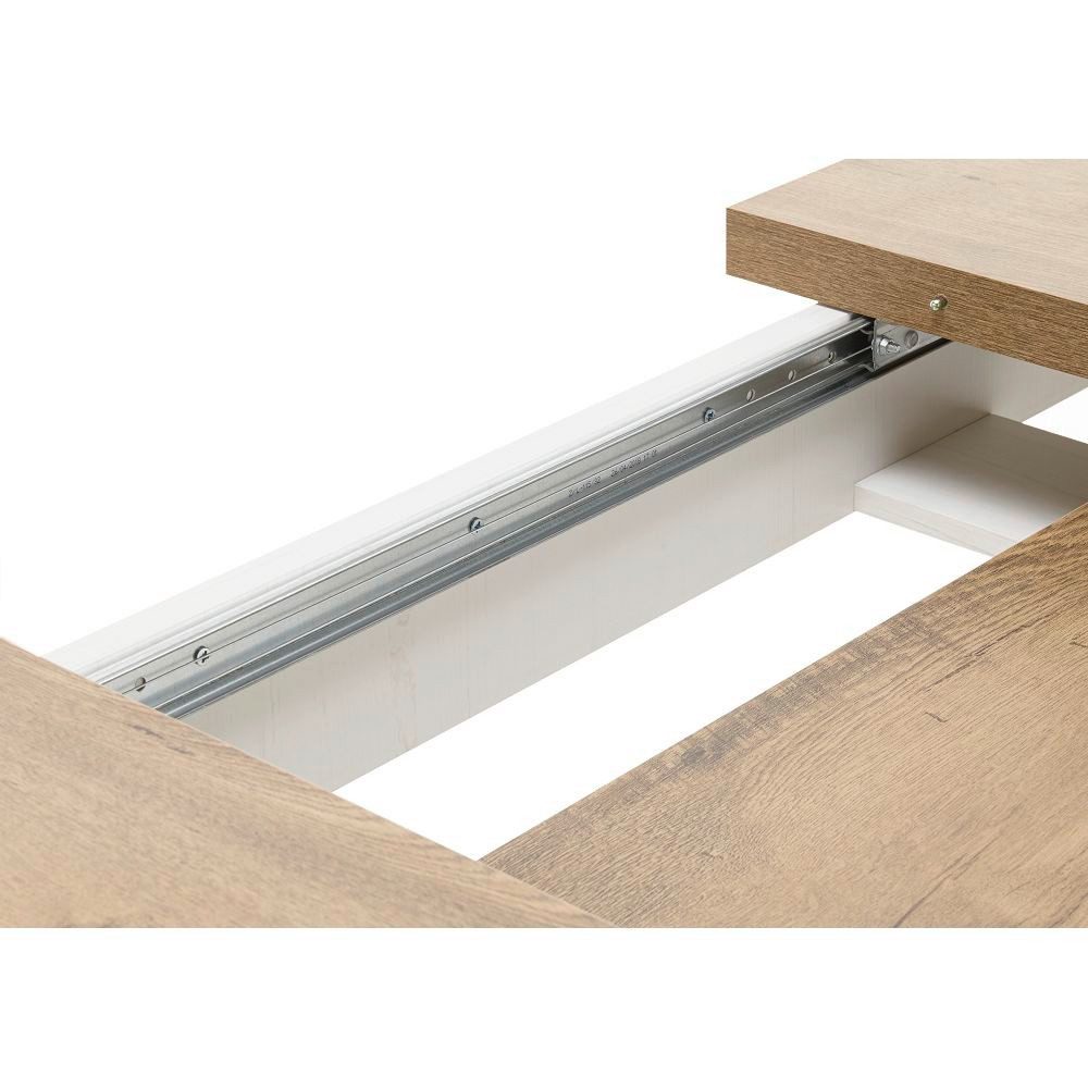 Lomadox Esstisch PISA-61, Pinie weiß und Eiche hell 160-200/82/90 cm