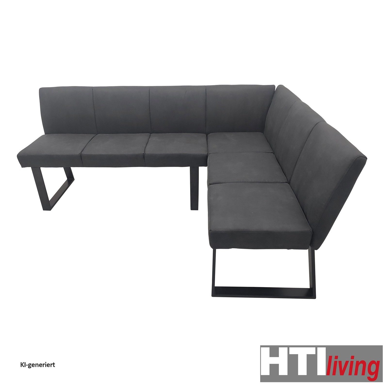 HTI-Living Eckbank Eckbank 192 x 152 cm Schwarz (1 Stück, 1-St., 1 Eckbank), Sitzbank Polsterbank Kunstlederbezug Metallgestell