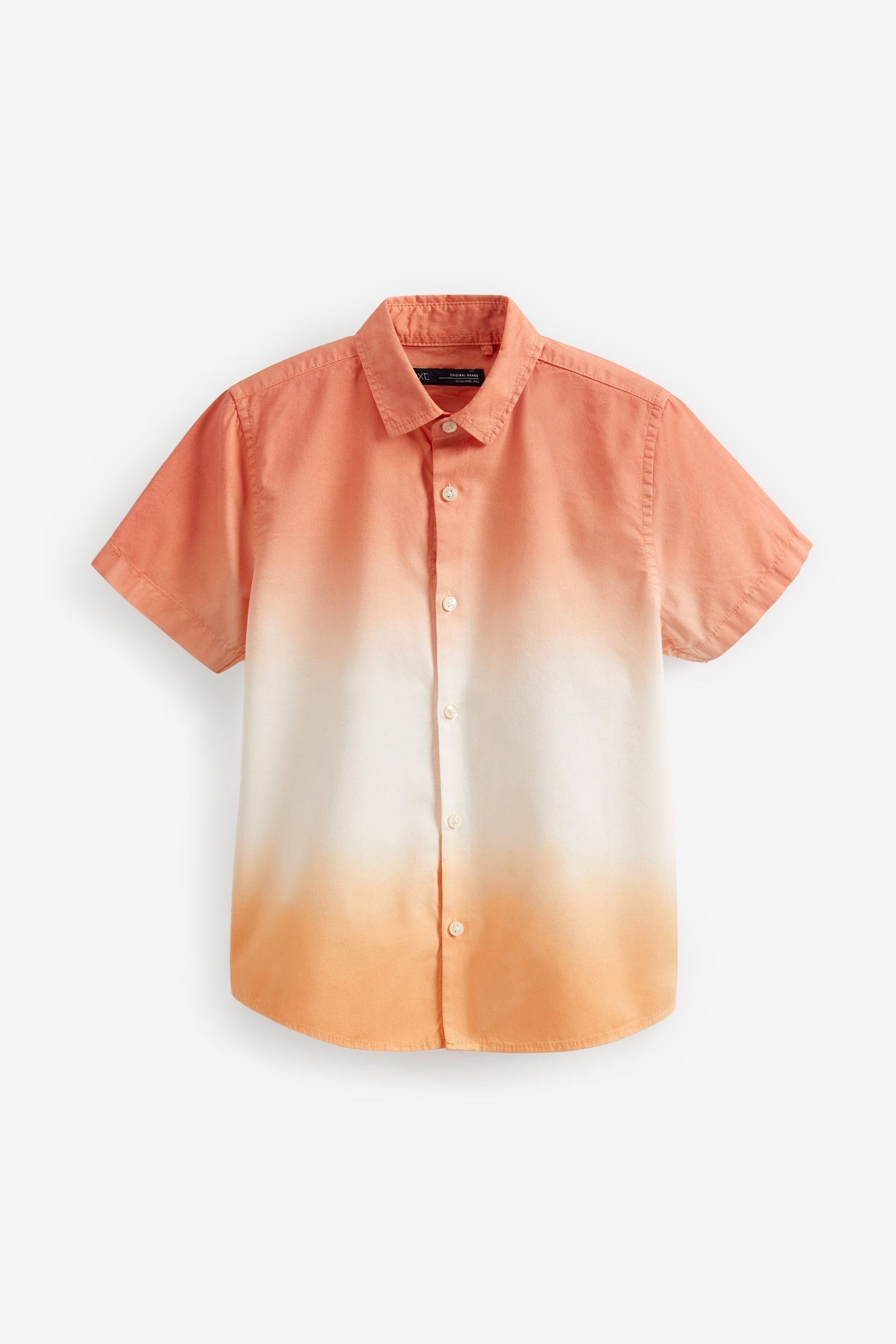 Next Kurzarmhemd Hemd in Tauchfärboptik (1-tlg) Orange